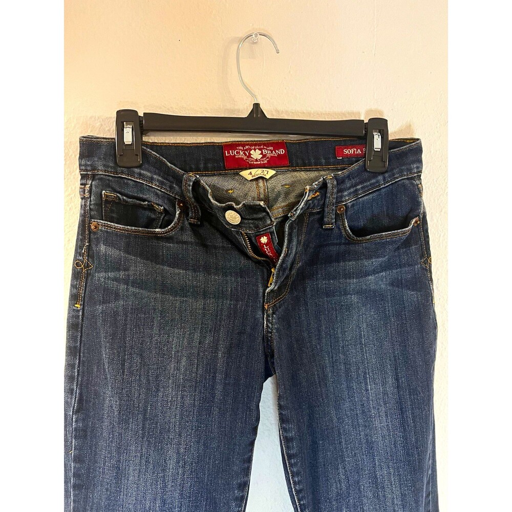 Lucky Brand Women’s Dark Wash Stretch Bootcut Jeans Mid Rise Blue Denim